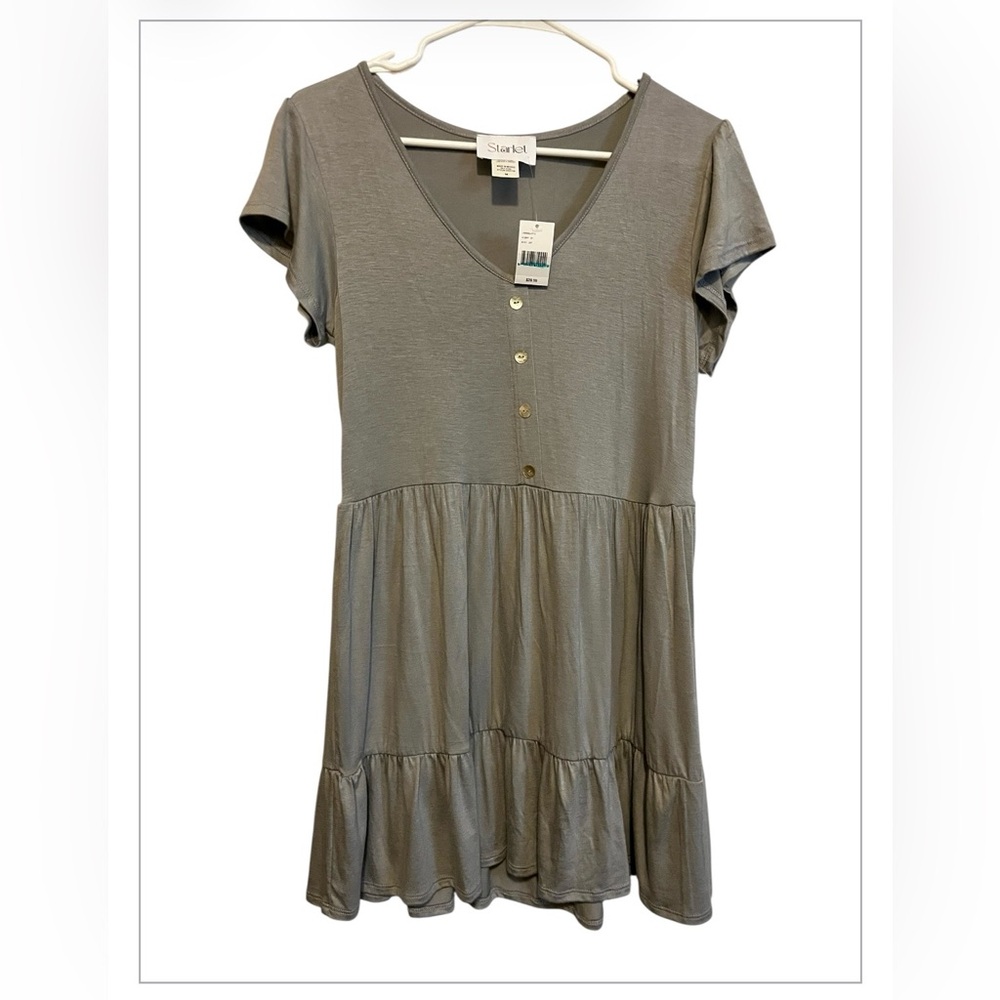 Gray Short Sleeve Mini Dress